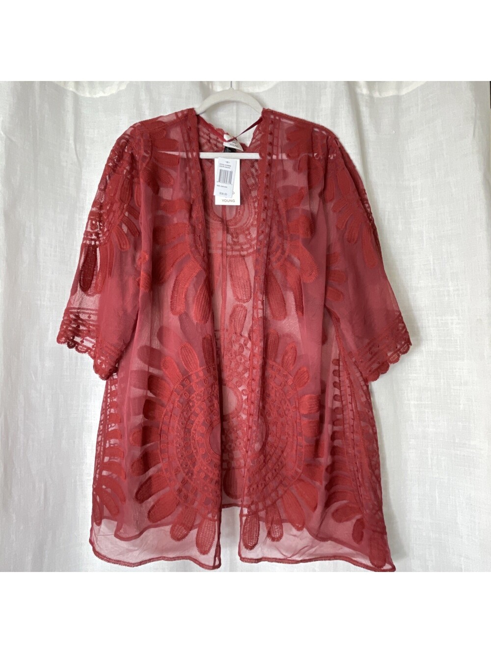 David And Young Cover-Up Cardigan Cruise Wear Travel Mesh Jacket NWT One Size